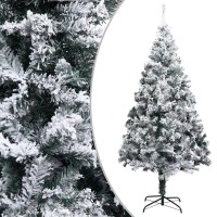 vidaXL Artificial Christmas Tree with LEDsBall Set Green 827 PVC 3077869