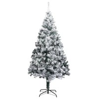 vidaXL Artificial Christmas Tree with LEDsBall Set Green 827 PVC 3077869