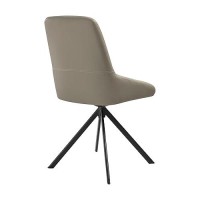 Armen Living Maverick Modern Swivel Upholstered Dining Chair, Set Of 2, Taupe Grey