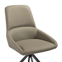 Armen Living Maverick Modern Swivel Upholstered Dining Chair, Set Of 2, Taupe Grey