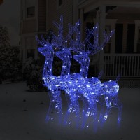 vidaXL PreLit Acrylic Reindeer WeatherResistant LED Lights IndoorOutdoor Christmas Decorations 276 x 161 x 472