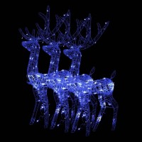 vidaXL PreLit Acrylic Reindeer WeatherResistant LED Lights IndoorOutdoor Christmas Decorations 276 x 161 x 472