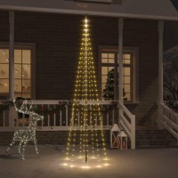 vidaXL 310 LED Warm White Christmas Tree for Flagpole Outdoor Xmas Tree Lights with 8 Lighting Effects 1181 Height Easy In