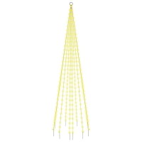 vidaXL 310 LED Warm White Christmas Tree for Flagpole Outdoor Xmas Tree Lights with 8 Lighting Effects 1181 Height Easy In