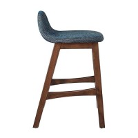 Modway Eei-6555-Hea Juno Wood Counter Stool - Set Of 2, Navy Fabric