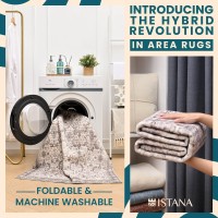 Istana Area Rugs 8X10 Beige Area Rug Foldable 8 X 10 Rug Stain Resistant Rug For Bedroom Washable Area Rugs 8X108X10 Wa