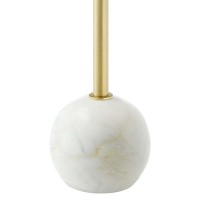 Modway Eei-6606-Whi-Bra Aliza White Marble Round Side Living Room End Table In Brass With White Marble Base