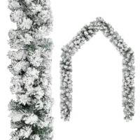 vidaXL Shimmering Christmas Garland with LED Lights and Decorative Balls 164 Long IndoorOutdoor Festive Decoration PVC Mat