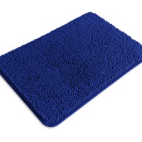 Pureswan Royal Blue Bathroom Rugs Absorbent And Washable Bath Mat Nonslip Thick Soft Chenille Bath Rugs For Bathroom Floor