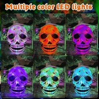 Comin 3.6 Ft Halloween Inflatables Skull Outdoor Decorations Blow Up Yard Scary Colorful Skeleton Skull With Built-In Changeable Leds For Garden Lawn Indoor Party Decor