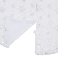 vidaXL Faux Fur Christmas Tree Skirt with Embroidered Snowflakes White 90 cm Diameter Perfect to Cover Tree Stand and Place