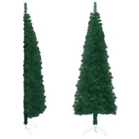 vidaXL Slim Artificial Half Christmas Tree with Stand Green 591