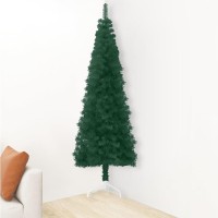 vidaXL Slim Artificial Half Christmas Tree with Stand Green 591