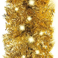 vidaXL Christmas Garland with LED Lights 3937 Gold