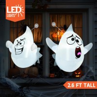 Joiedomi 2 Pcs Halloween Inflatables Outdoor Decorations Halloween Blow Ups Ghost Halloween Decor With Builtin Leds Cute Hall