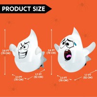 Joiedomi 2 Pcs Halloween Inflatables Outdoor Decorations Halloween Blow Ups Ghost Halloween Decor With Builtin Leds Cute Hall