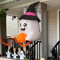 Comin 3.6 Ft Halloween Inflatables Window Ghost Built-In Led Inflatable Outdoor Decorations Blow Up Ghost For Halloween Party Yard Lawn