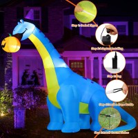 Comin Halloween Inflatables Outdoor Decorations 10 Ft Tall Dinosaurs Eating Pumpkin With Shake Head Blow Up Yard Decoration With