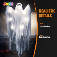 Joyin Halloween Hanging Light Up Ghost With Spooky White Led Light 47 White Hanging Ghosts Halloween Hanging Decoration For