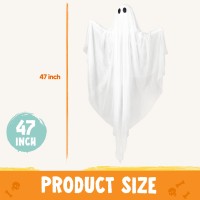 Joyin Halloween Hanging Light Up Ghost With Spooky White Led Light 47 White Hanging Ghosts Halloween Hanging Decoration For