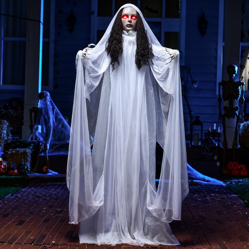 Joyin 67 Halloween Decorations Outdoor Life Size Animatronics Bride Decor Soundactived Halloween Party Decoration With Creep