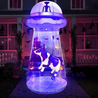 Joiedomi Halloween Inflatable Ufo Decoration 9 Ft Tall Giant Halloween Blow Ups Ufo Halloween Decorations With Builtin Leds Fo