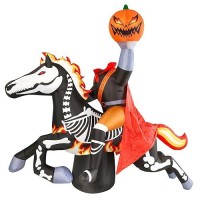 Wbhome 9 Ft Halloween Inflatable Headless Horseman Outdoor Decorations Day Of The Dead Blow Up Yard Decor With Builtin Led Lig