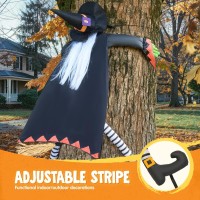 Joyin 60 Halloween Crashing Witch Decorations Outdoor With White Hair Large Crashing Witch Into Tree Halloween Decor Hallowe