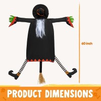 Joyin 60 Halloween Crashing Witch Decorations Outdoor With White Hair Large Crashing Witch Into Tree Halloween Decor Hallowe