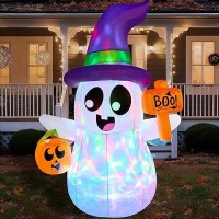 Joiedomi 5 Ft Halloween Inflatables Outdoor Decorations  Halloween Decorations Inflatables Ghost With Rotating Colorful Led  Blow Up Ghost With Pumpkin For Halloween Decor  Halloween Lawn Inflatables