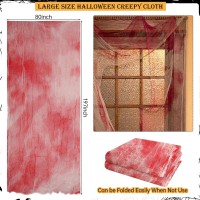 Zyp 197X 787In Halloween Creepy Cloth Blood Red Spooky Fabric Large Halloween Decorations Gauze Cloth Spooky Giant Cheese Cloth