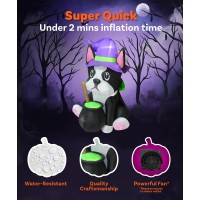 Holidayana Halloween Inflatables 5Ft Witch Dog Large Halloween Inflatable Outdoor Decorations Inflatable Halloween Blow Ups P