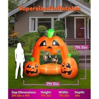 Holidayana Halloween Inflatables 7Ft Pumpkin Photo Booth Large Halloween Inflatable Outdoor Decorations Inflatable Halloween B