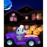 Holidayana Halloween Inflatables 7Ft Ghost Hayride Truck Large Halloween Inflatable Outdoor Decorations Inflatable Halloween B