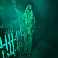 Haunted Hill Farm Lifesize Animatronic Scary Haunted Scarecrow With Touch Activated Lights And Sound Batteryoperated Indoor Or