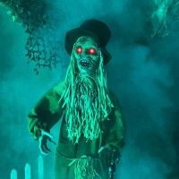 Haunted Hill Farm Lifesize Animatronic Scary Haunted Scarecrow With Touch Activated Lights And Sound Batteryoperated Indoor Or