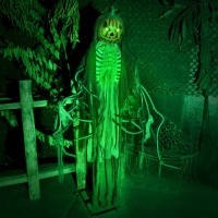 Haunted Hill Farm Lifesize Animatronic Scary Talking Pumpkin Man With Touch Activated Lights And Sound Batteryoperated Indoor