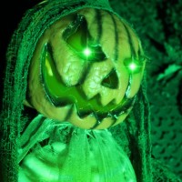 Haunted Hill Farm Lifesize Animatronic Scary Talking Pumpkin Man With Touch Activated Lights And Sound Batteryoperated Indoor