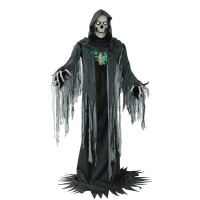 Haunted Hill Farm Motionactivated 10Ft Tall Towering Reaper Plugin Talking Scare Prop Animatronic With Spooky Sound Effects