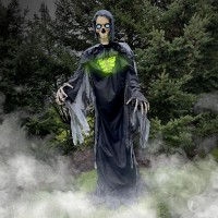 Haunted Hill Farm Motionactivated 10Ft Tall Towering Reaper Plugin Talking Scare Prop Animatronic With Spooky Sound Effects