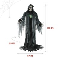 Haunted Hill Farm Motionactivated 10Ft Tall Towering Reaper Plugin Talking Scare Prop Animatronic With Spooky Sound Effects