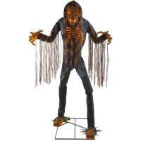 Haunted Hill Farm Motionactivated 75Ft Tall Smoldering Ghoul Plugin Talking Scare Prop Animatronic With Spooky Sound Effec