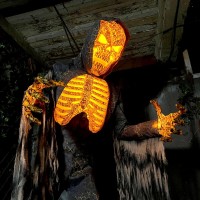 Haunted Hill Farm Motionactivated 75Ft Tall Smoldering Ghoul Plugin Talking Scare Prop Animatronic With Spooky Sound Effec