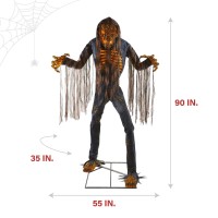 Haunted Hill Farm Motionactivated 75Ft Tall Smoldering Ghoul Plugin Talking Scare Prop Animatronic With Spooky Sound Effec