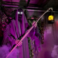 Haunted Hill Farm Motionactivated 6Ft Tall Ghostly Guide Plugin Talking Scare Prop Animatronic With Spooky Sound Effects An