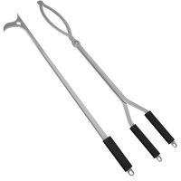 28 Fire Tongs Fire Pit Tongs Set Stainless Steel Fireplace Tongs Log Grabber Suitable For Outdoor Fireset Fire Pit Bonfire Ca