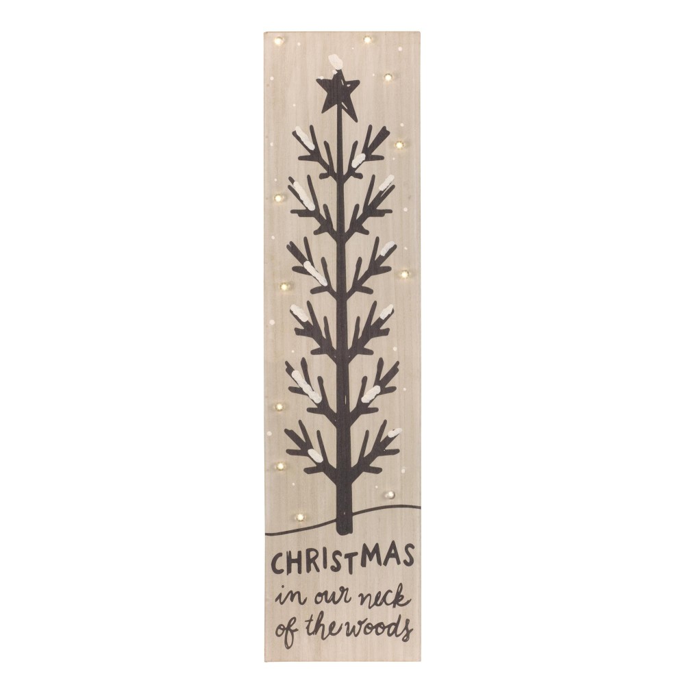 Led Christmas In Woods Sign 975L X 3975H Mdf 3 Aaa Batteries Not Included