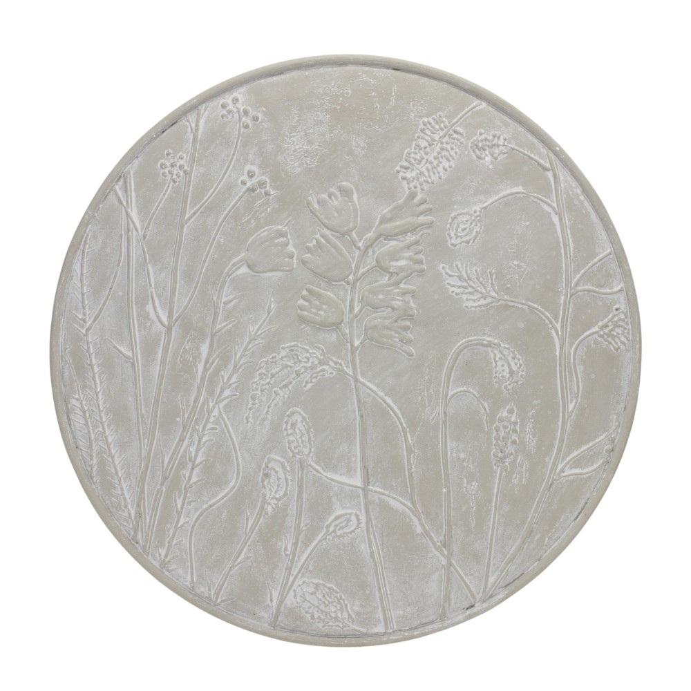 Round Floral Plaque 19D Resin