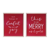 Christmas Sign Set Of 2 1375L X 1575H Mdf