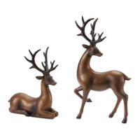 Deer Set Of 2 7L X 85H 725L X 1275H Resin